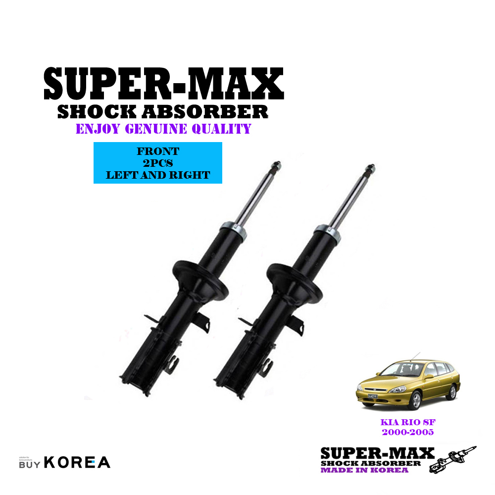 Kia Rio SF 2000-2005 Front Left And Right Supermax Gas Shock Absorbers