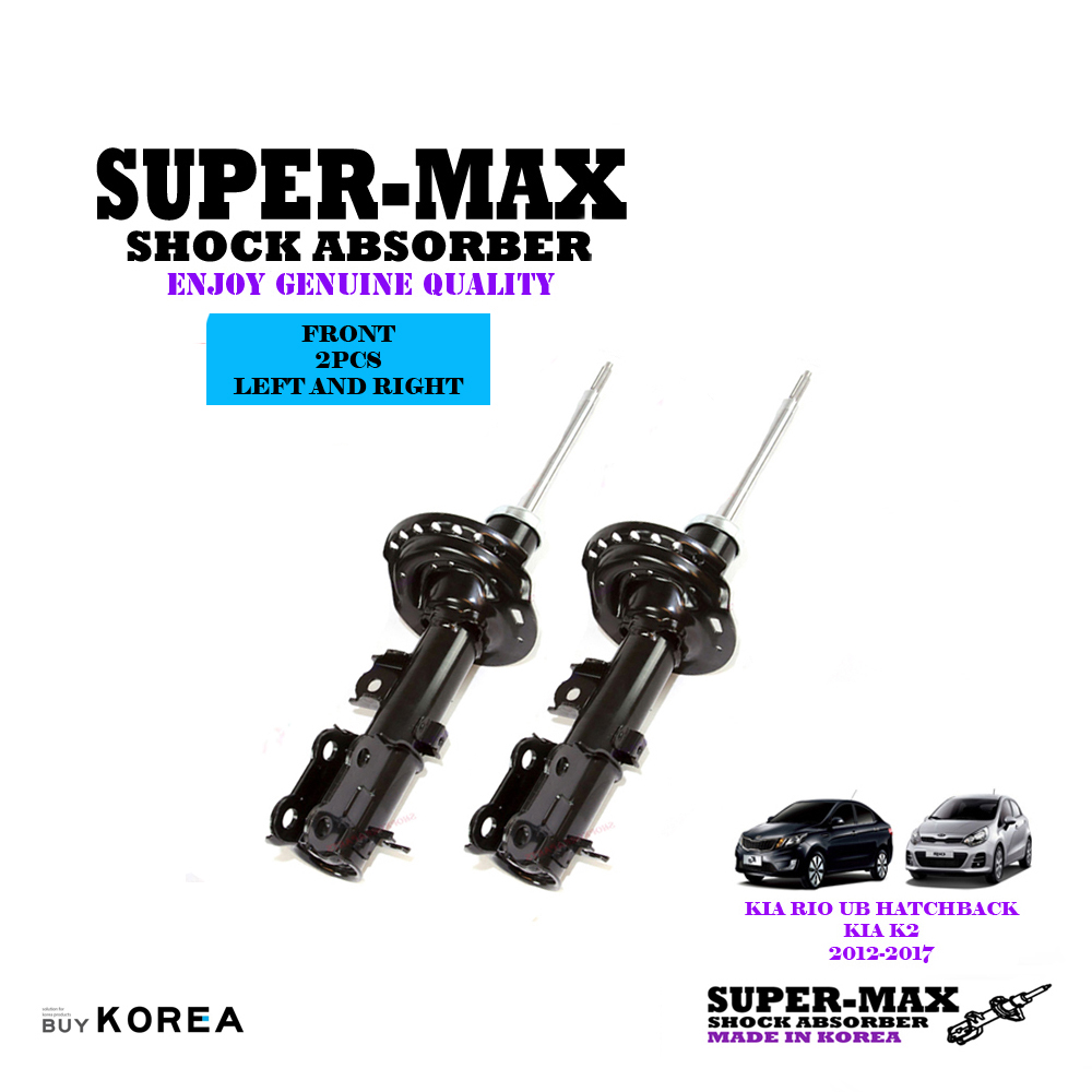 Kia Rio UB Kia K2 2012-2017 Front Left And Right Supermax Gas Shock Absorbers
